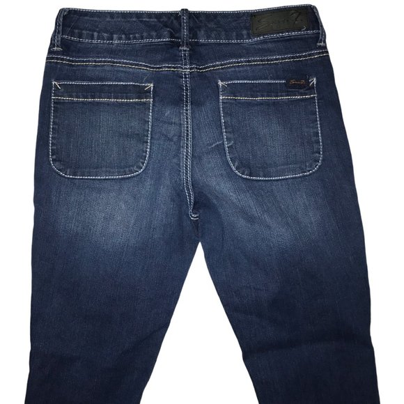 Seven7 Dark Wash Skinny Cuffed Capris 8 25 - Picture 9 of 10